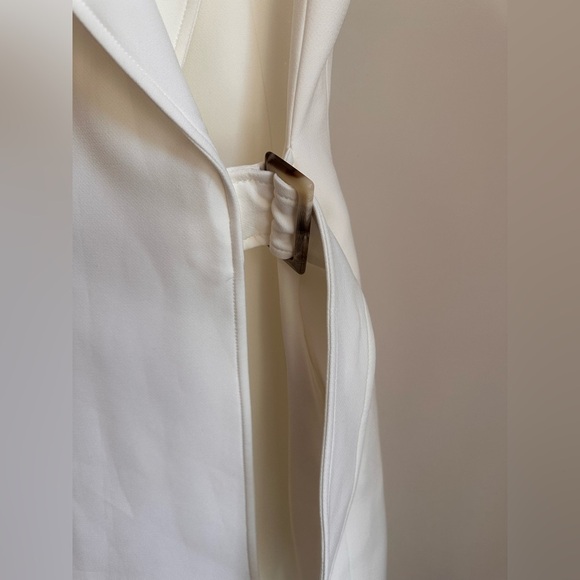 ZARA White Sleeveless Blazer Dress with Belt Structured Vest Dress - Picture 2 of 9
